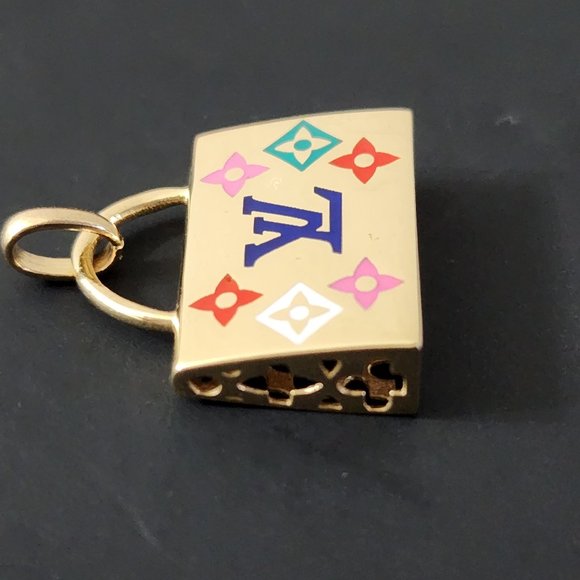 Pendant bag multi color design 18k gold - Picture 6 of 15